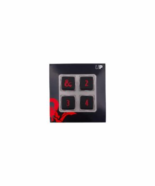 Heavy Metal Black and Red D6 4x Dice Set for D&D