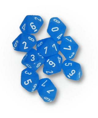 Kości Chessex Frosted Caribbean Blue 10d10