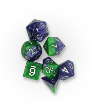 Kości RPG Joker Halfsies Dice - Puzzling Purple/Grin Green
