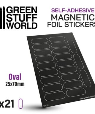 Oval Magnetic Sheet Self-Adhesive - 25x70mm