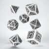 Kości RPG Celtyckie 3D Biało-czarne