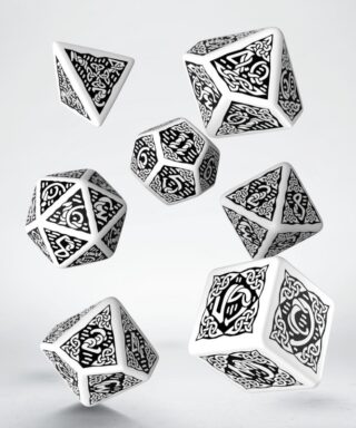Kości RPG Celtyckie 3D Biało-czarne