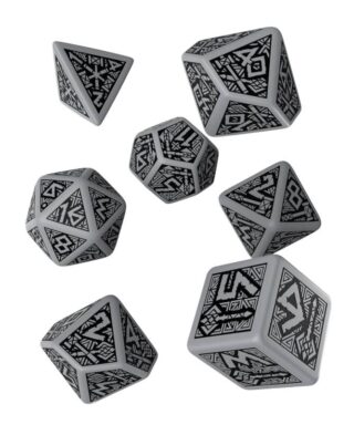 Kości RPG Krasnoludzkie Szaro-czarne