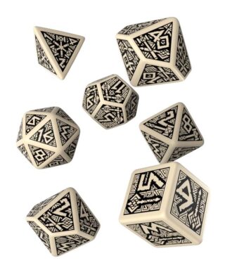 Kości RPG Krasnoludzkie Beżowo-czarne