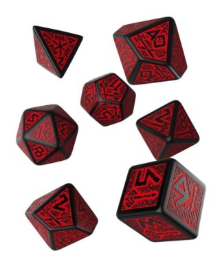 Kości RPG Krasnoludzkie Czarno-czerwone